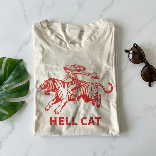 Vintage Cowgirl Hell Cat T-shirt