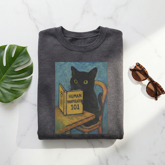 Funny black Cat Reading Sweatshirt