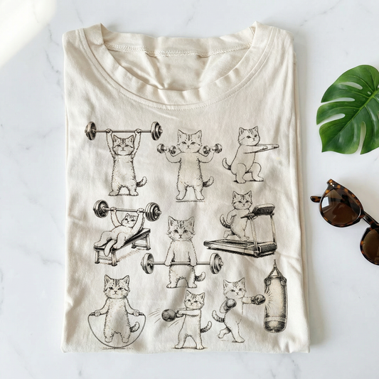 Funny Cats Gym T-shirt