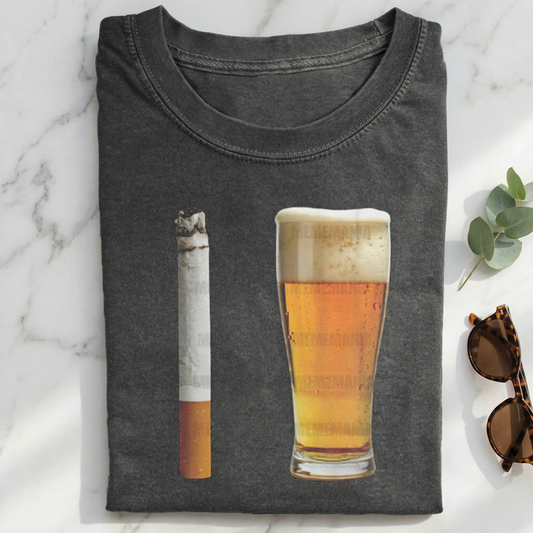 Beer and Cigarette Funny T-shirt
