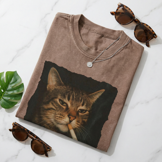 Funny Smoking Cat T-shirt