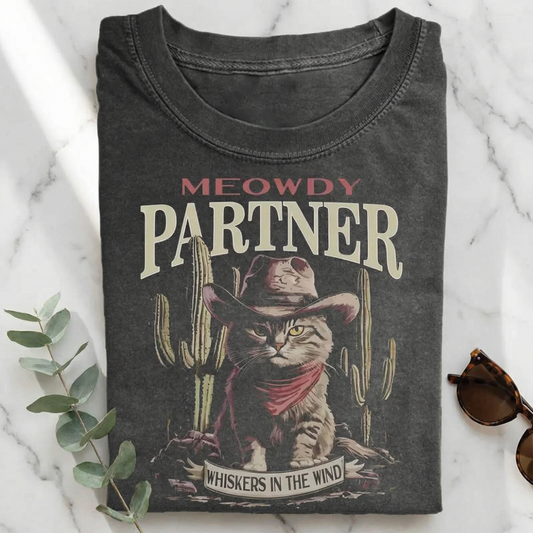 Meowdy Partner Cowboy Cat T-Shirt