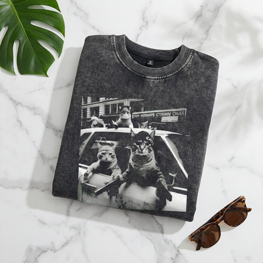 Funny Cat Gang Vintage Sweatshirt