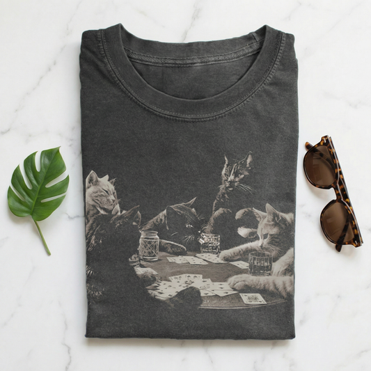 Funny Cat Playing Cards T-shirt