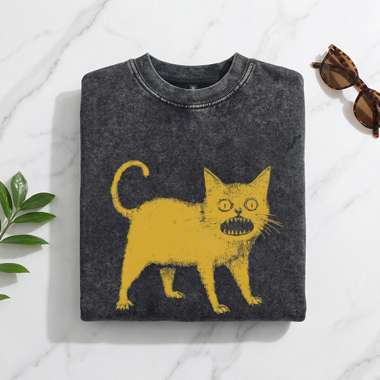Horrible Japanese Cat Vintage Sweatshirt